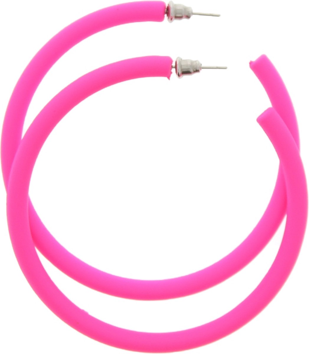 Zacs Alter Ego Oorbellen Neon Thick Plastic Hoop Roze